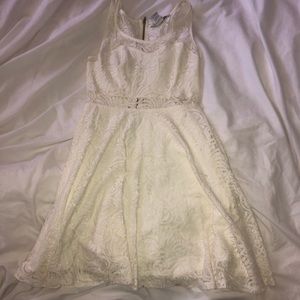cream lace skater dress
